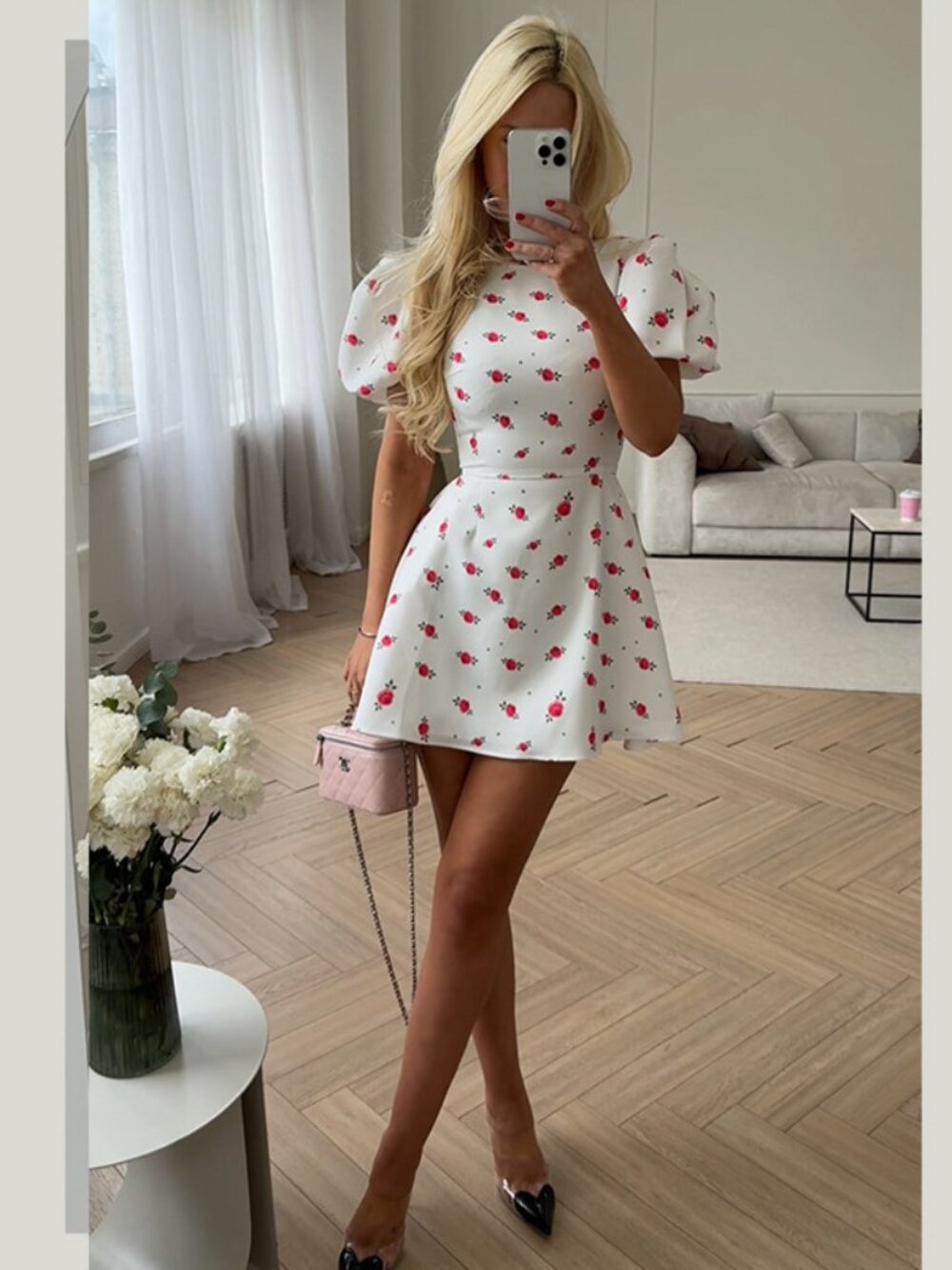Sophisticated Wrap Midi Dress in Satin - Picture 2 of 2